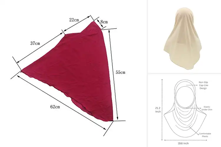 Detailed view of Best Fitting Kids Hijab Scarves For 6 To 12 Years