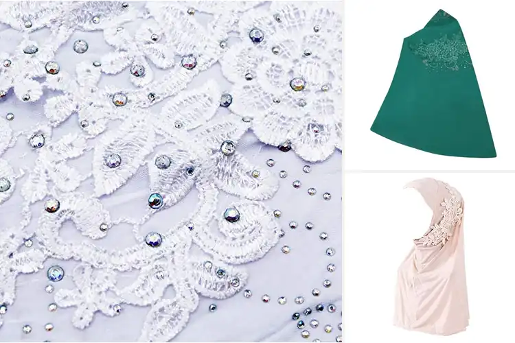 Detailed view of Best Lace Embellished Hijab
