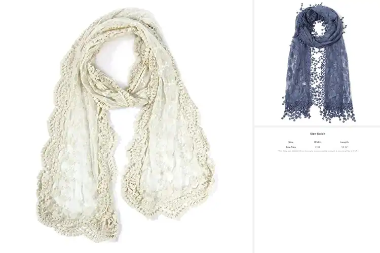Detailed view of Best Lace Scarves: Top 10 Elegant Picks for Every Occasion