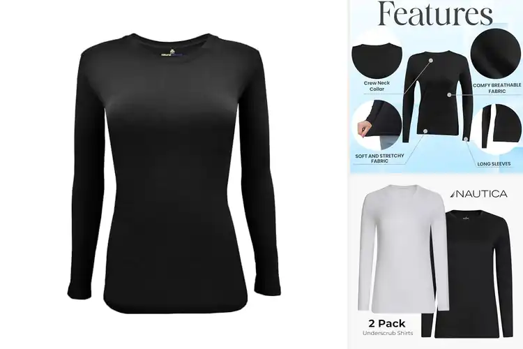 Detailed view of Best Long Sleeve Scrub Underlayer