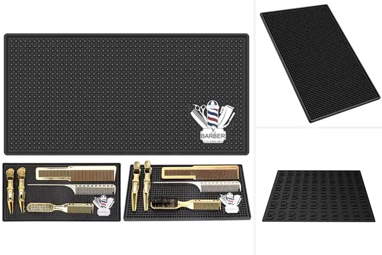 Detailed view of Best Non Slip Barbers Mats: Secure Tools & Tidy Workspace