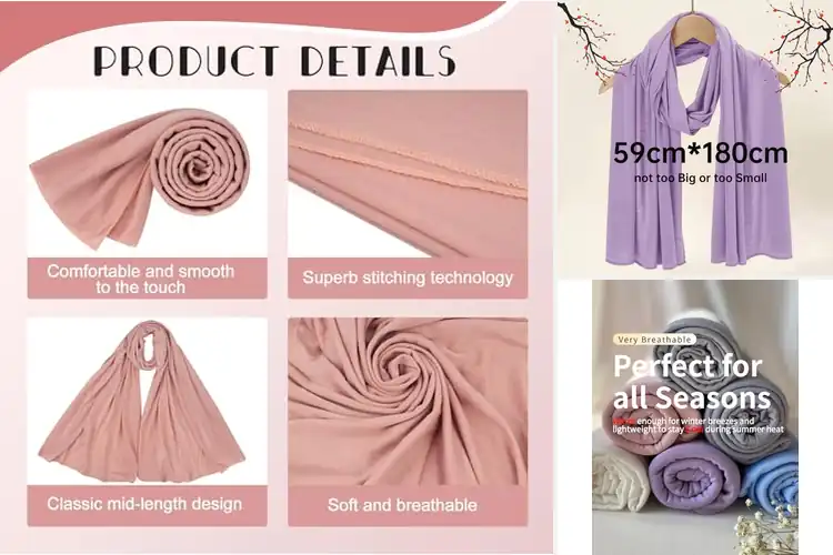 Detailed view of Best Soft Polyester Hijab Fabric