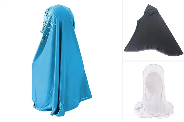 Detailed view of Best Solid Color Lace Hijab For Girls